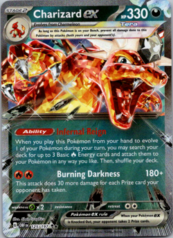 Charizard ex 125/197 Scarlet & Violet Obsidian Flames Pokemon Card NM Pack Fresh - Image 1