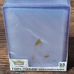 Pokemon Gold Pikachu Toploaders + Penny Sleeves 25 Pack Ultra PRO New Official - Image 1