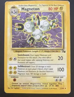 Pokemon Magneton Fossil Holo 11/62 - Image 1