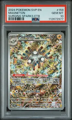 2024 POKEMON SVP EN-SV SURGING SPARKS ETB PROMO #159 MAGNETON PSA 10 - Image 1