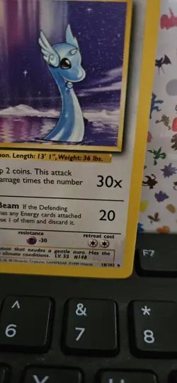 Pokemon TCG Base Set Dragonair 18/102 Rare LP/NM Vintage WOTC - Image 3