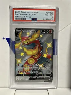 2021 Pokemon Shining Fates Ceniskorch V Full Art Sv108 PSA 8 Graded - Image 1