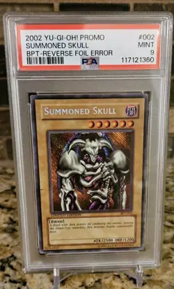 2002 Yu-Gi-Oh! Summoned Skull BPT-002 Limited Edition Reverse Foil Error PSA 9 - Image 2