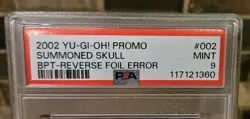 2002 Yu-Gi-Oh! Summoned Skull BPT-002 Limited Edition Reverse Foil Error PSA 9 - Image 4