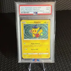 Special Delivery Pikachu SWSH074 SWSH: Sword & Shield Promo Cards Holo PSA 9 - Image 1