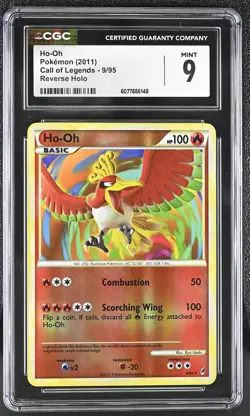 CGC 9 MINT Ho-Oh 2011 Call of Legends 9/95 Reverse Holo Pokemon Card - Image 1