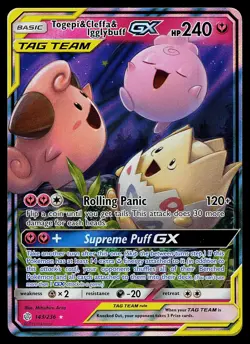 Pokemon Card - Togepi & Cleffa & Igglybuff GX Cosmic Eclipse 143/236 Ultra Rare - Image 1