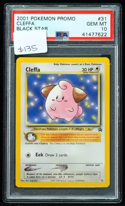 2001 Cleffa #31 Black Star PSA 10 Pokemon Card - Image 1