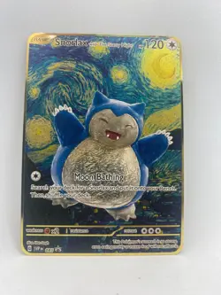 Pokemon "Snorlax with The Starry Night" Metallkarte Geschenk Kind Relaxo - Image 1