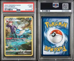 2022 Pokemon SWSH Brilliant Stars Vaporeon Trainer Gallery Holo #TG02/TG30 PSA 9 - Image 2