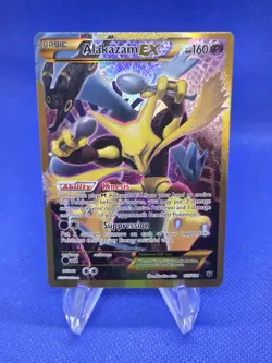 Pokemon XY Fates Collide Alakazam EX 125/124 Gold Secret Rare LP - Image 1