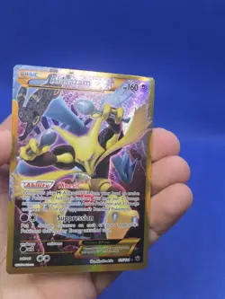 Pokemon XY Fates Collide Alakazam EX 125/124 Gold Secret Rare LP - Image 4