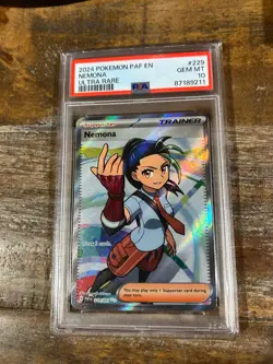 Pokemon 2024 Paldean Fates Trainer NEMONA Ultra Rare #229 PSA 10 Gem Mint - Image 1