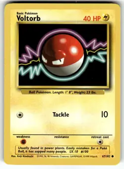 Base Set Pokemon TCG Voltorb 67/102 NM - Image 1