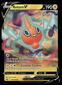 Pokemon Cards Rotom V SWSH257 SWSH Black Star Promo NM - Image 1