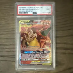 2019 Pokemon Charizard Braixen GX Cosmic Eclipse #22/236 Sun & Moon PSA 9 - Image 1