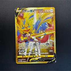 Heavy Play - Pokemon Zacian V 211/202 Sword & Shield Secret Rare TCG - Image 1