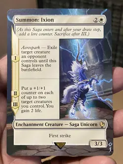 Summon: Ixion MTG Final Fantasy Commander Hand Painted Extended Full Altered Art - Image 2