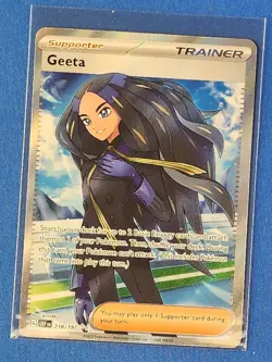 Geeta 218/197 Obsidian Flames Ultra Rare Pokemon Trading Card Near Mint - Image 1