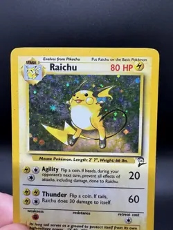Pokemon TCG Raichu 16/130 Base Set 2 Holo Unlimited Rare - Damaged - Image 3