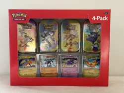 Pokemon TCG 151 Mini Tins 4 Pack + 4 Promos Sealed Sam’s Club Exclusive NEW - Image 1