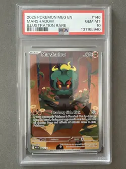 PSA 10 2025 POKEMON MEG EN-MEGA EVOLUTION 146 MARSHADOW ILLUSTRATION RARE GEM MT - Image 1