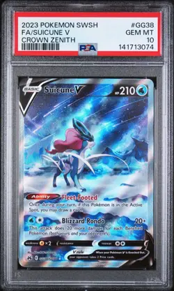 Pokemon Suicune V GG38/GG70 Crown Zenith Galarian Gallery PSA 10 Ultra Rare Holo - Image 2