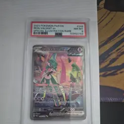 Pokemon Iron Valiant ex Paradox Rift Special Illustration Rare #249 PSA 8 - Image 1