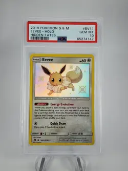 POKEMON EEVEE SUN MOON HIDDEN FATES SHINY VAULT SV41 PSA 10 GEM MINT - Image 1