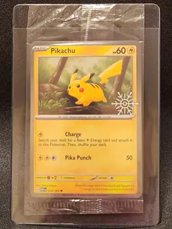 Pikachu 025/165 Pokemon Holiday Calendar 2023 Festive Stamp Promo SEALED - Image 1