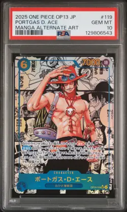 One Piece JPN - Portgas D. Ace OP113-119 Manga SEC PSA GEM MINT 10 - Image 3