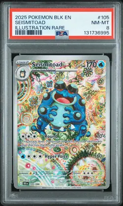2025 POKEMON BLK EN-BLACK BOLT ILLUSTRATION RARE #105 SEISMITOAD PSA 8 - Image 1