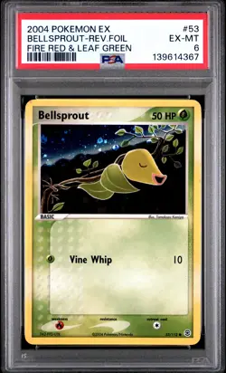 2004 POKEMON EX FIRE RED & LEAF GREEN #53 BELLSPROUT-REVERSE FOIL PSA 6 - Image 1