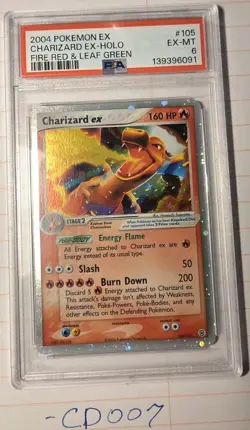 Pokemon Charizard EX 105/112 Holo Rare FireRed LeafGreen 2004 PSA 6 EX-MT - Image 2
