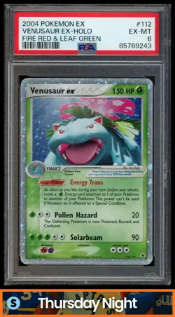 2004 POKEMON EX FIRE RED & LEAF GREEN #112/112 VENUSAUR EX HOLO PSA 6 - Image 1