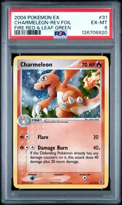 2004 POKEMON EX FIRE RED & LEAF GREEN #31 CHARMELEON-REVERSE FOIL PSA 6 - Image 1