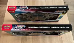 LOT OF 2 Pokemon Prismatic Lucario Ex Tyranitar Ex Premium Collection Sams Club - Image 2