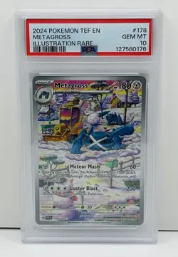 🔥2024 Pokemon Metagross #178 Temporal Forces Illustration Rare Holo PSA 10!🔥 - Image 1