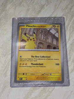 In Hand - Pikachu At The Museum Pokemon Card Jumbo Oversized - Natural History - Image 1