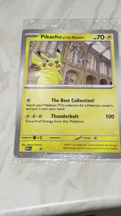 In Hand - Pikachu At The Museum Pokemon Card Jumbo Oversized - Natural History - Image 2