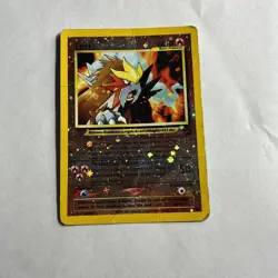 Pokemon Card - Entei #34 Black Star WOTC Movie Promo Reverse Holo - DAMAGED - Image 1