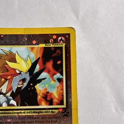 Pokemon Card - Entei #34 Black Star WOTC Movie Promo Reverse Holo - DAMAGED - Image 2