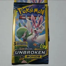 Pokemon 2019 Unbroken Bonds 3 Card Booster Pack Unweighted New Factory Sealed - Image 1