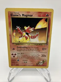 BLAINE'S MAGMAR 37/132 Pokemon Card GYM HEROES - Image 1