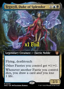 MTG Foil Borderless CMD: Wilds of Eldraine Tegwyll, Duke of Splendor MINT - Image 1