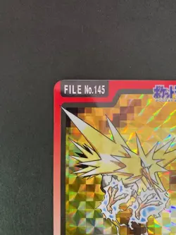 Zapdos Carddass File No.145 Prism Holo Japanese Pokemon Bandai Used - Image 5