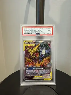 2019 Pokemon Sun & Moon Black Star Moltres & Zapdos & Articuno GX Promo PSA 9 - Image 1