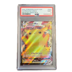 2021 POKEMON SWSH BLACK STAR PROMO PIKACHU VMAX BOX #SWSH062 PIKACHU VMAX PSA 9 - Image 1