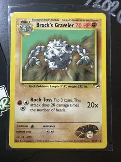 Brock's Graveler 40/132, Gym Heroes, Pokemon TCG, 2000, Vintage, Uncommon, NM - Image 1