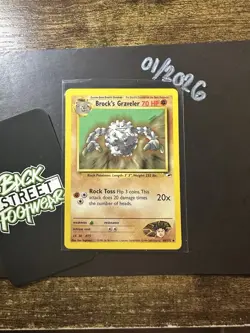 Brock's Graveler 40/132, Gym Heroes, Pokemon TCG, 2000, Vintage, Uncommon, NM - Image 3